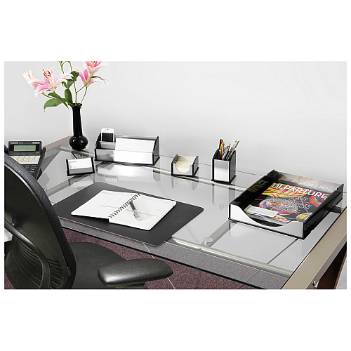 Kantek Front-loading Letter Tray 2.25" Height x 10.25" Width x 13.50" Depth - Desktop - Stackable - Black, Silver - Acrylic, Aluminum - 1 Each (BA310)