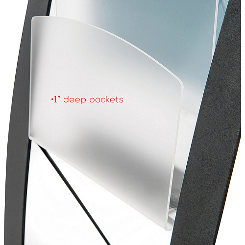 Deflecto Contemporary Floor Display 6 Compartment(s) - Compartment Size : 1.45" - 49" Height x 13" Width x 16.50" Depth - Floor - Black - Metal - 1 Each (693104)