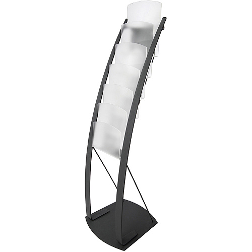 Deflecto Contemporary Floor Display 6 Compartment(s) - Compartment Size : 1.45" - 49" Height x 13" Width x 16.50" Depth - Floor - Black - Metal - 1 Each (693104)