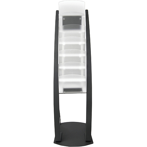 Deflecto Contemporary Floor Display 6 Compartment(s) - Compartment Size : 1.45" - 49" Height x 13" Width x 16.50" Depth - Floor - Black - Metal - 1 Each (693104)
