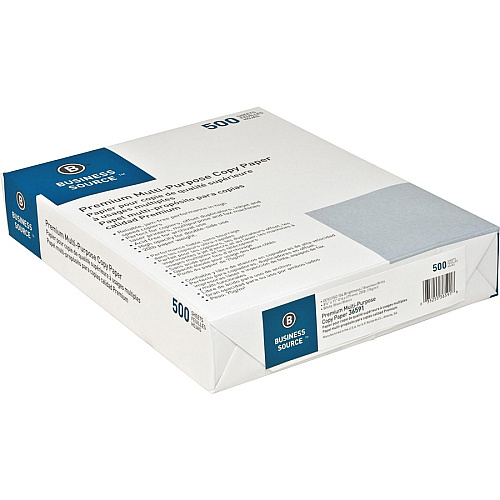 Business Source Premium Multipurpose Copy Paper 92 Brightness - Letter - 8 1/2" x 11" - 20 lb Basis Weight - Acid-free - White - 500 Sheets per Ream - 400 / Pallet (BSN36591PL)