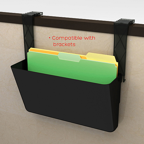 Deflecto EZ Link Sustainable DocuPocket 1 Pocket(s) - 7" Height x 13" Width x 4" Depth - 50% Recycled - Black - Plastic - 1 Each (93204)