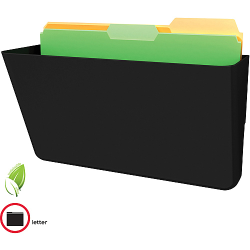 Deflecto EZ Link Sustainable DocuPocket 1 Pocket(s) - 7" Height x 13" Width x 4" Depth - 50% Recycled - Black - Plastic - 1 Each (93204)