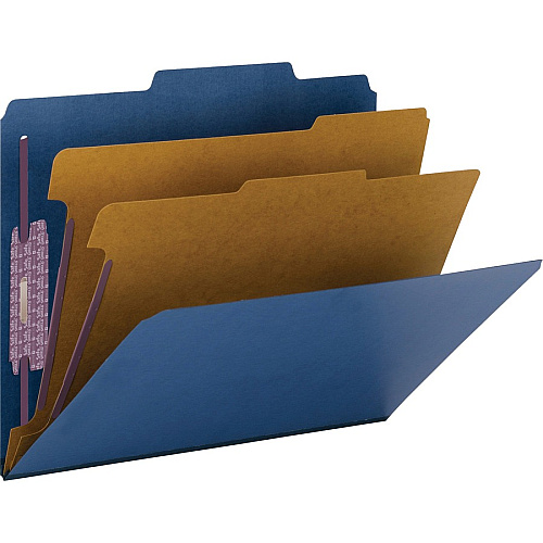 Smead Premium Pressboard Classification Folders with SafeSHIELD&reg; Coated Fastener Technology 8 1/2" x 11" - 2" Expansion - 2 x 2S Fastener(s) - 2" for Folder, Divider - Top Tab Location - Right of Center Tab Position - 2 Divider(s) - 25 pt. - 1 (14200)