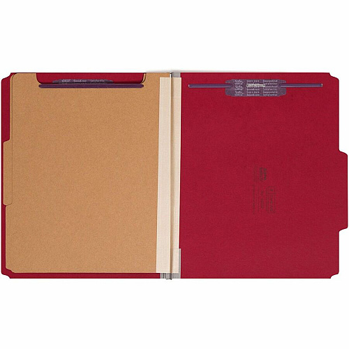 Smead Premium Pressboard Classification Folders with SafeSHIELD&reg; Coated Fastener Technology 8 1/2" x 11" - 2" Expansion - 2 x 2S Fastener(s) - 2" for Folder, Divider - Top Tab Location - Right of Center Tab Position - 2 Divider(s) - 25 pt. - 1 (14202)