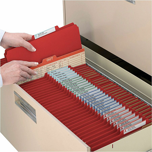 Smead Premium Pressboard Classification Folders with SafeSHIELD&reg; Coated Fastener Technology 8 1/2" x 11" - 2" Expansion - 2 x 2S Fastener(s) - 2" for Folder, Divider - Top Tab Location - Right of Center Tab Position - 2 Divider(s) - 25 pt. - 1 (14202)