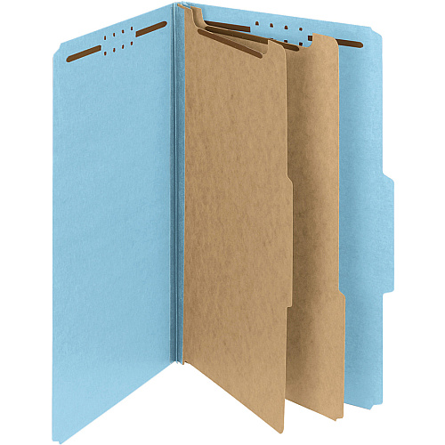 Smead Premium Pressboard Classification Folders with SafeSHIELD&reg; Coated Fastener Technology 8 1/2" x 14" - 2" Expansion - 2 x 2S Fastener(s) - 2" for Folder, 1" for Divider - Top Tab Location - Right of Center Tab Position - 2 Divider(s) - 25  (19204)