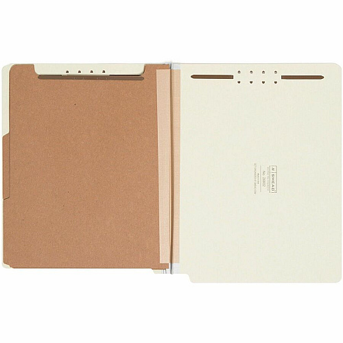 Smead Letter Recycled Classification Folder 8 1/2" x 11" - 2" Expansion - 2 x 2K Fastener(s) - End Tab Location - 2 Divider(s) - 25 pt. - Pressboard - Gray/Green - Tear Resistant - 100% Recycled - 10 / Box (26802)
