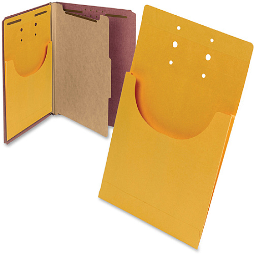 Smead Letter, Legal File Jacket 8 1/2" x 14" - 3/4" Expansion - 1 Pocket(s) - 7.5 pt. - Kraft - Pre-punched - 100 / Carton (68196)
