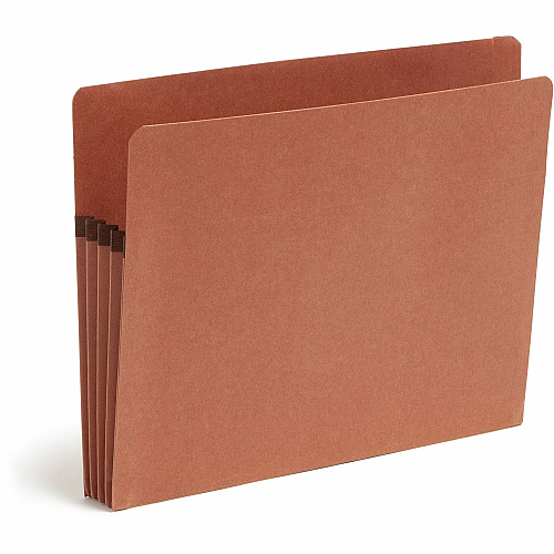 Smead Straight Tab Cut Letter Recycled File Pocket 8 1/2" x 11" - 3 1/2" Expansion - 2 Plys - Redrope - Tear Resistant Gusset - 100% Recycled - 25 / Box (73610)