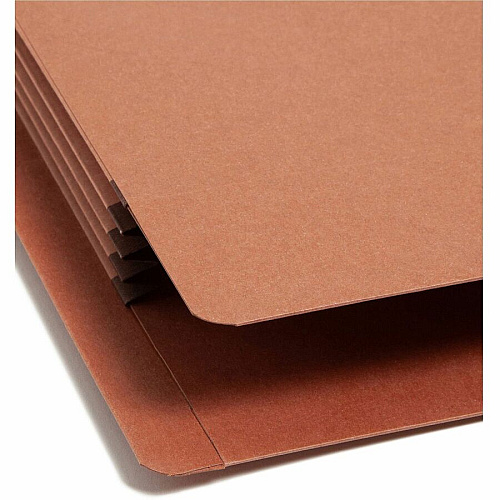 Smead Straight Tab Cut Letter Recycled File Pocket 8 1/2" x 11" - 3 1/2" Expansion - 2 Plys - Redrope - Tear Resistant Gusset - 100% Recycled - 25 / Box (73610)
