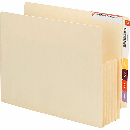 Smead Letter Recycled File Pocket 8 1/2" x 11" - 5 1/4" Expansion - 2 Plys - Manila - Reinforced Tab - 10% Recycled - 10 / Box (75175)