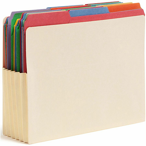 Smead Letter Recycled File Pocket 8 1/2" x 11" - 5 1/4" Expansion - 2 Plys - Manila - Reinforced Tab - 10% Recycled - 10 / Box (75175)