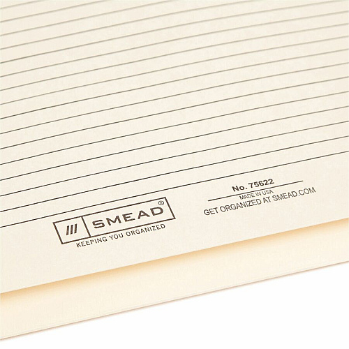 Smead Straight Tab Cut Letter Recycled File Jacket 8 1/2" x 11" - 2" Expansion - Top Tab Location - 11 pt. - 2 Plys - Manila - Reinforced Tab, Slip Resistant - 10% Recycled - 50 / Box (75622)