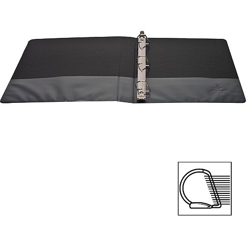 Business Source Basic D-Ring View Binders 1" Binder Capacity - Letter - 8 1/2" x 11" Sheet Size - Fastener(s): D-Ring - Polypropylene - Black - Clear Overlay - 1 Each (BSN28446)
