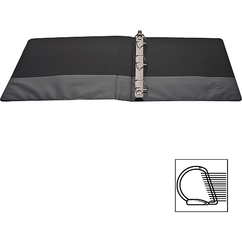 Business Source Basic D-Ring View Binders 1" Binder Capacity - Letter - 8 1/2" x 11" Sheet Size - Fastener(s): D-Ring - Polypropylene - Black - Clear Overlay - 1 Each (BSN28446)