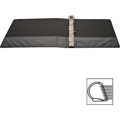 Business Source Basic D-Ring View Binders 1 1/2" Binder Capacity - Letter - 8 1/2" x 11" Sheet Size - Fastener(s): D-Ring - Polypropylene - Black - Clear Overlay - 1 Each (BSN28447)