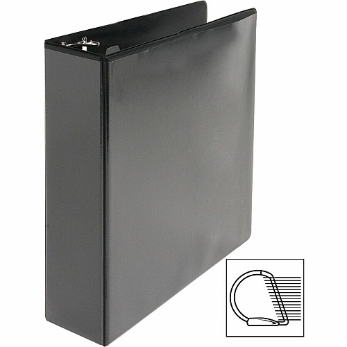 Business Source Basic D-Ring View Binders 2" Binder Capacity - Letter - 8 1/2" x 11" Sheet Size - Fastener(s): D-Ring - Polypropylene - Black - Clear Overlay - 1 Each (BSN28448)
