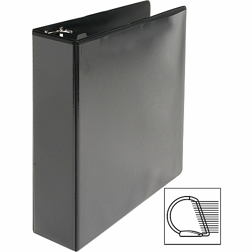 Business Source Basic D-Ring View Binders 2" Binder Capacity - Letter - 8 1/2" x 11" Sheet Size - Fastener(s): D-Ring - Polypropylene - Black - Clear Overlay - 1 Each (BSN28448)
