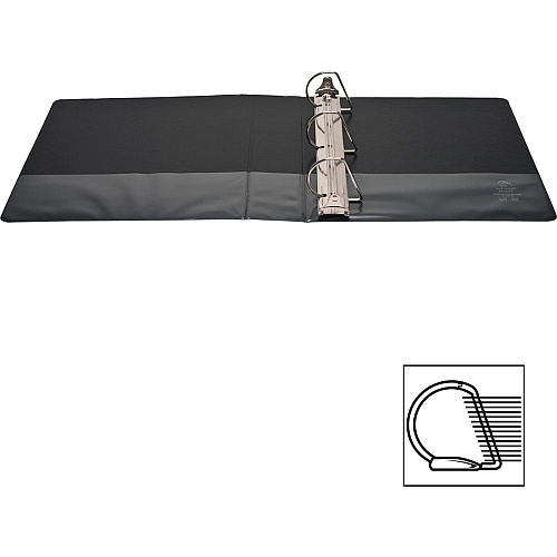 Business Source Basic D-Ring View Binders 2" Binder Capacity - Letter - 8 1/2" x 11" Sheet Size - Fastener(s): D-Ring - Polypropylene - Black - Clear Overlay - 1 Each (BSN28448)