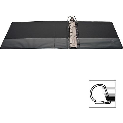 Business Source Basic D-Ring View Binders 2" Binder Capacity - Letter - 8 1/2" x 11" Sheet Size - Fastener(s): D-Ring - Polypropylene - Black - Clear Overlay - 1 Each (BSN28448)