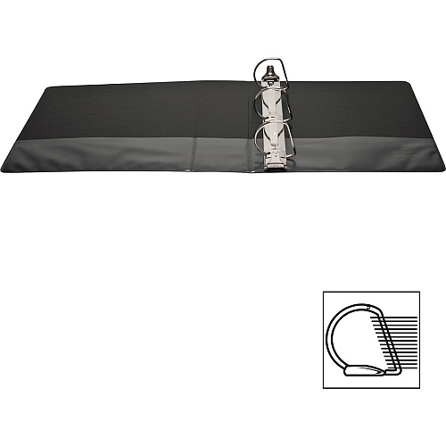 Business Source Basic D-Ring View Binders 3" Binder Capacity - Letter - 8 1/2" Sheet Size - Fastener(s): D-Ring - Polypropylene - Black - Clear Overlay - 1 Each (BSN28449)
