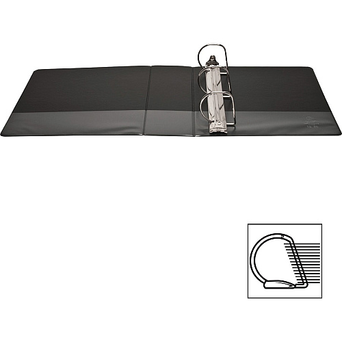 Business Source Basic D-Ring View Binders 4" Binder Capacity - Letter - 8 1/2" x 11" Sheet Size - Fastener(s): D-Ring - Polypropylene - Black - Clear Overlay - 1 Each (BSN28450)