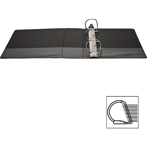 Business Source Basic D-Ring View Binders 4" Binder Capacity - Letter - 8 1/2" x 11" Sheet Size - Fastener(s): D-Ring - Polypropylene - Black - Clear Overlay - 1 Each (BSN28450)