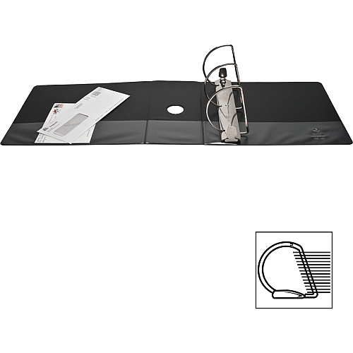 Business Source Basic D-Ring View Binders 5" Binder Capacity - Letter - 8 1/2" x 11" Sheet Size - Fastener(s): D-Ring - Polypropylene - Black - Clear Overlay - 1 Each (BSN28451)