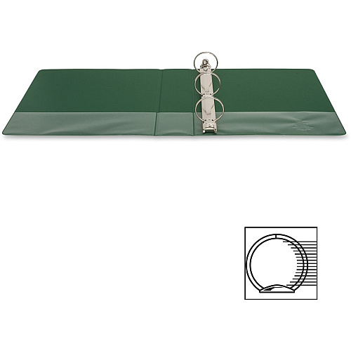 Business Source Basic Round-ring Binder 2" Binder Capacity - Letter - 8 1/2" x 11" Sheet Size - 3 Ring(s) - Fastener(s): Round Ring - Vinyl - Green - Open and Closed Triggers - 1 Each (BSN28558)