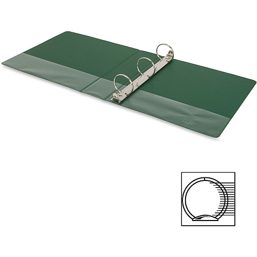Business Source Basic Round-ring Binder 2" Binder Capacity - Letter - 8 1/2" x 11" Sheet Size - 3 Ring(s) - Fastener(s): Round Ring - Vinyl - Green - Open and Closed Triggers - 1 Each (BSN28558)