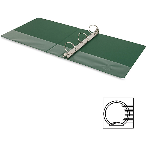 Business Source Basic Round-ring Binder 2" Binder Capacity - Letter - 8 1/2" x 11" Sheet Size - 3 Ring(s) - Fastener(s): Round Ring - Vinyl - Green - Open and Closed Triggers - 1 Each (BSN28558)