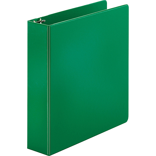 Business Source Basic Round-ring Binder 2" Binder Capacity - Letter - 8 1/2" x 11" Sheet Size - 3 Ring(s) - Fastener(s): Round Ring - Vinyl - Green - Open and Closed Triggers - 1 Each (BSN28558)