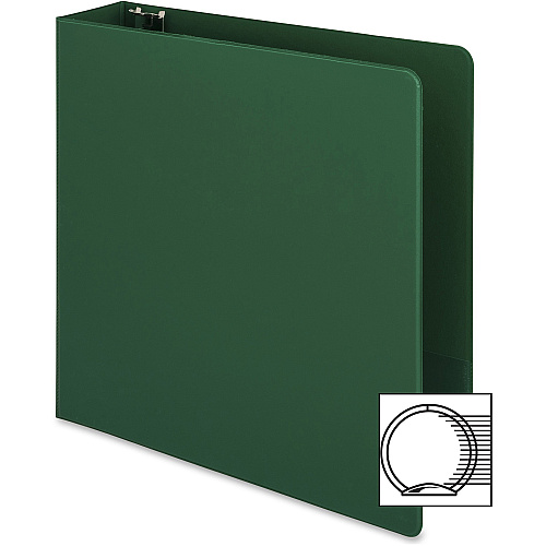Business Source Basic Round-ring Binder 2" Binder Capacity - Letter - 8 1/2" x 11" Sheet Size - 3 Ring(s) - Fastener(s): Round Ring - Vinyl - Green - Open and Closed Triggers - 1 Each (BSN28558)