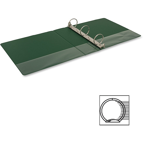 Business Source Basic Round-ring Binder 2" Binder Capacity - Letter - 8 1/2" x 11" Sheet Size - 3 Ring(s) - Fastener(s): Round Ring - Vinyl - Green - Open and Closed Triggers - 1 Each (BSN28558)