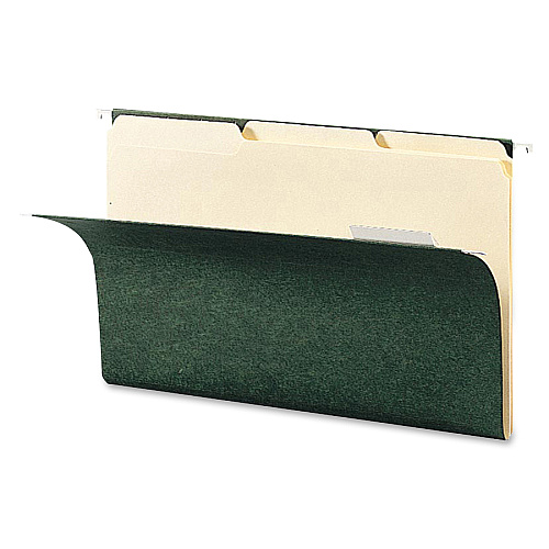 Business Source 1/3 Tab Cut Legal Recycled Top Tab File Folder 8 1/2" x 14" - Top Tab Location - Assorted Tab Position - 11 pt. - 1 Plys - Manila - 10% Recycled - 100 / Box (BSN43560)