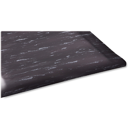 Genuine Joe Marble Top Anti-fatigue Floor Mats Office, Bank, Cashier's Station, Industry - 60" Length x 36" Width x 0.500" Thickness - Black Marble - 1 Each (GJO58841)
