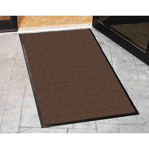 Genuine Joe Waterguard Wiper Scraper Floor Mats Carpeted Floor, Indoor, Outdoor - 72" Length x 48" Width - Polypropylene - Brown - 1 Each (GJO58843)