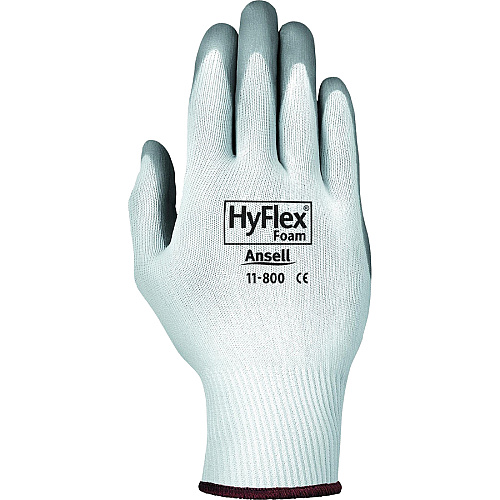 Ansell HyFlex Health Hyflex Gloves Medium Size - White, Gray - Abrasion Resistant - For Healthcare Working - 2 / Pair (118008)