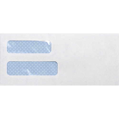 Business Source No. 10 Double-Window Invoice Envelopes Double Window - #10 - 9 1/2" Width x 4 1/8" Length - 24 lb - Gummed - White - Wove - 500 / Box (BSN36694)