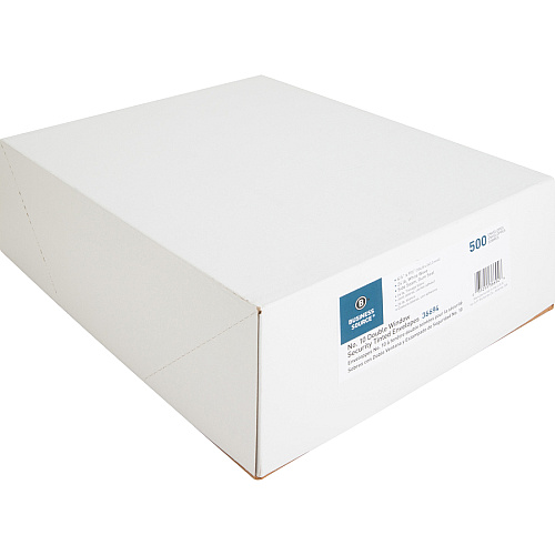 Business Source No. 10 Double-Window Invoice Envelopes Double Window - #10 - 9 1/2" Width x 4 1/8" Length - 24 lb - Gummed - White - Wove - 500 / Box (BSN36694)