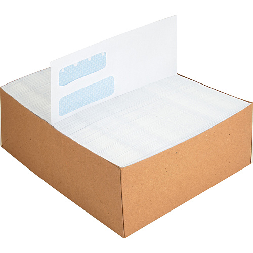 Business Source No. 10 Double-Window Invoice Envelopes Double Window - #10 - 9 1/2" Width x 4 1/8" Length - 24 lb - Gummed - White - Wove - 500 / Box (BSN36694)