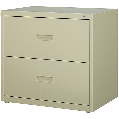 Lorell Value Lateral File - 2-Drawer 30" Width x 18.6" Depth x 28.1" Height - 2 x Drawer(s) for File - A4, Letter, Legal - Interlocking, Ball-bearing Suspension, Adjustable Glide, Locking Drawer - Putty - Steel - Recycled (LLR60556)
