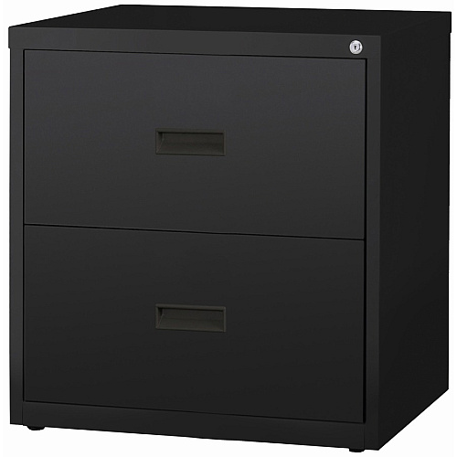 Lorell Value Lateral File - 2-Drawer 30" Width x 18.6" Depth x 28.1" Height - 2 x Drawer(s) for File - A4, Letter, Legal - Interlocking, Ball-bearing Suspension, Adjustable Glide, Locking Drawer - Black - Steel - Recycled (LLR60557)