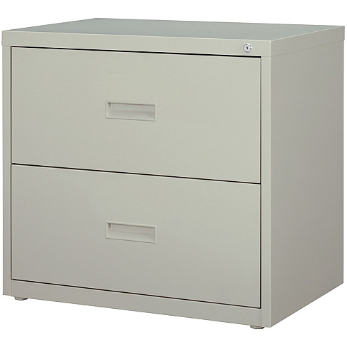 Lorell Value Lateral File - 2-Drawer 30" Width x 18.6" Depth x 28.1" Height - 2 x Drawer(s) for File - A4, Letter, Legal - Interlocking, Ball-bearing Suspension, Adjustable Glide - Light Gray - Steel - Recycled (LLR60558)
