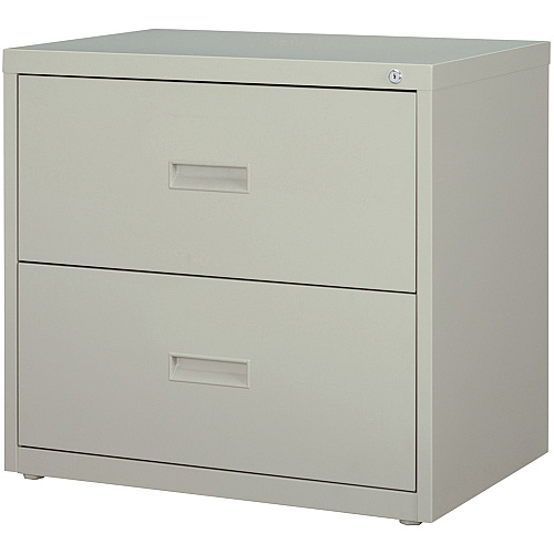 Lorell Value Lateral File - 2-Drawer 30" Width x 18.6" Depth x 28.1" Height - 2 x Drawer(s) for File - A4, Letter, Legal - Interlocking, Ball-bearing Suspension, Adjustable Glide - Light Gray - Steel - Recycled (LLR60558)