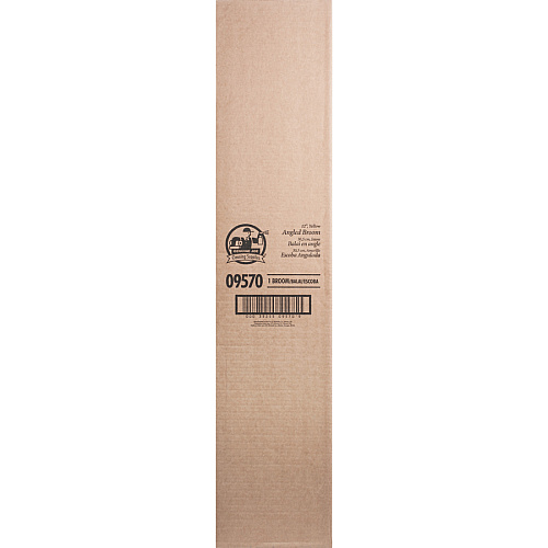 Genuine Joe Angle Broom Polyvinyl Chloride (PVC) Bristle - 47" Handle Length - 54.5" Overall Length - Steel Handle - Yellow - 1 Each (GJO09570)