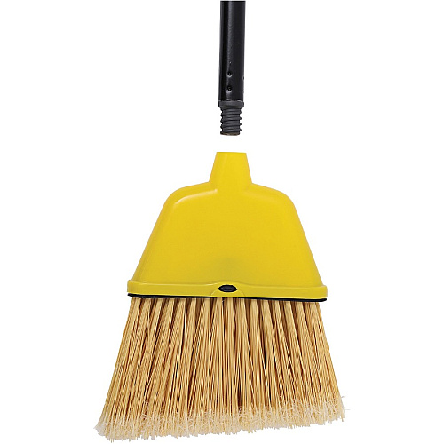 Genuine Joe Angle Broom Polyvinyl Chloride (PVC) Bristle - 47" Handle Length - 54.5" Overall Length - Plastic Handle - Yellow - 1 Each (GJO58562)