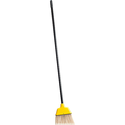 Genuine Joe Angle Broom Polyvinyl Chloride (PVC) Bristle - 47" Handle Length - 54.5" Overall Length - Plastic Handle - Yellow - 1 Each (GJO58562)
