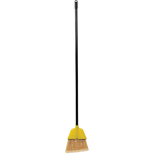 Genuine Joe Angle Broom Polyvinyl Chloride (PVC) Bristle - 47" Handle Length - 54.5" Overall Length - Plastic Handle - Yellow - 1 Each (GJO58562)